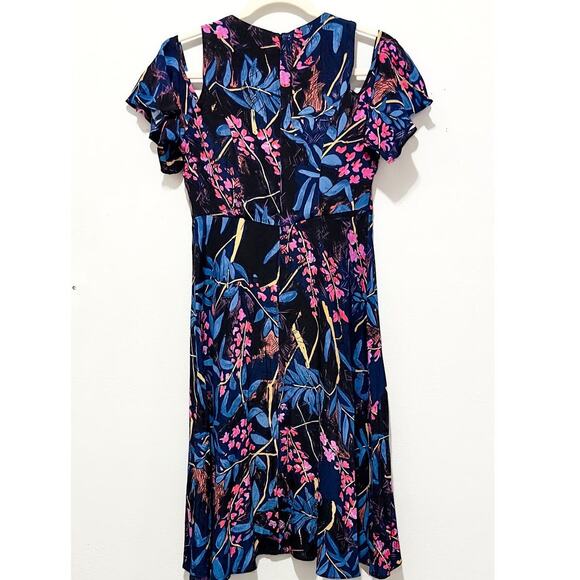 Maeve - Women's Floral, Cutout, Cold Shoulder, Midi, A-Line, Ella Dress (size 2) - Picture 3 of 4